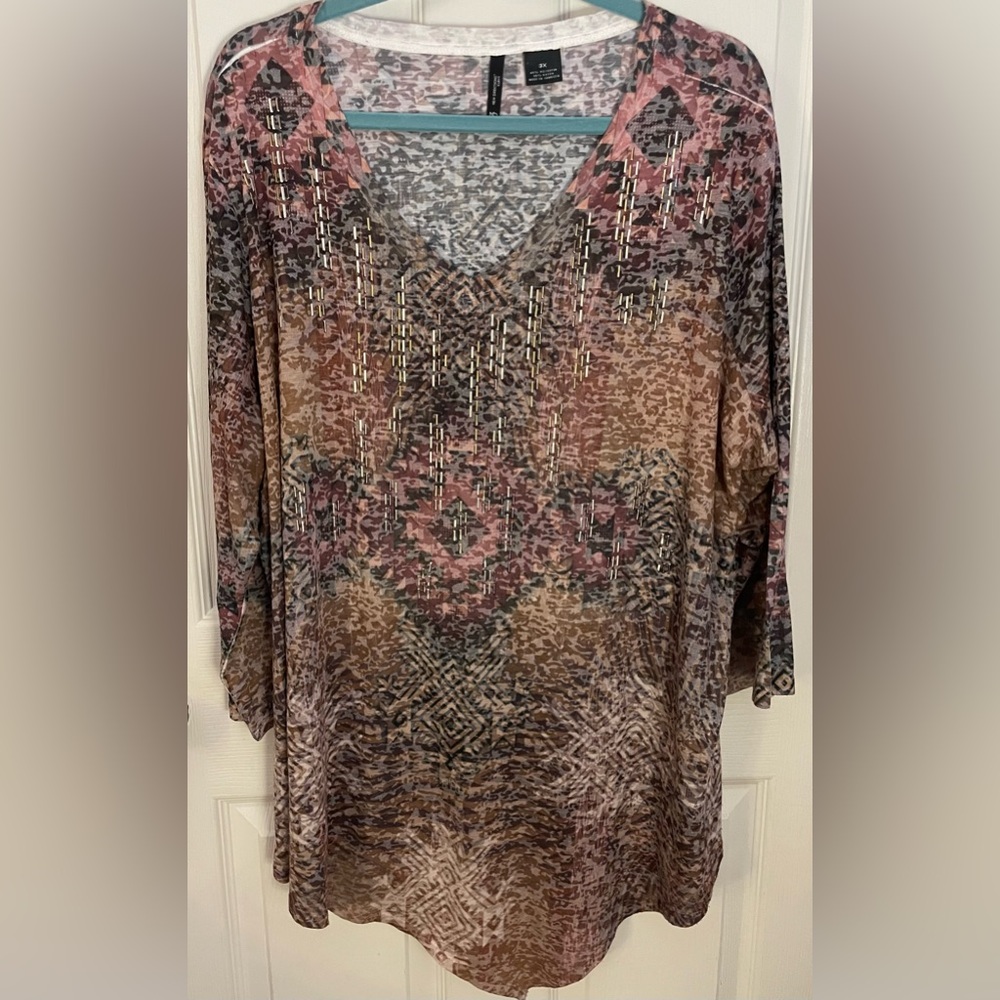 Last Chance! Women's Multicolor Patterned Top